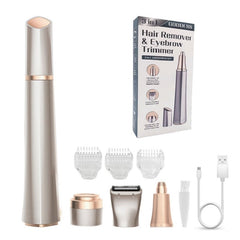 Depiladora y recortadora de cejas recargable por USB