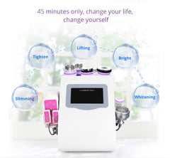 9 In 1 Ultrasound 40K Cavitation Vacuum Therapy Body Suction Slimming Micro-current Skin Care Face Lifting Beauty Machine 6 in 1