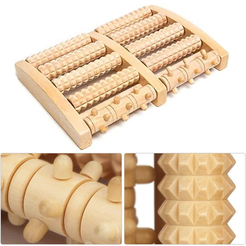 Masajeador de pies con rodillo de madera de primera calidad 