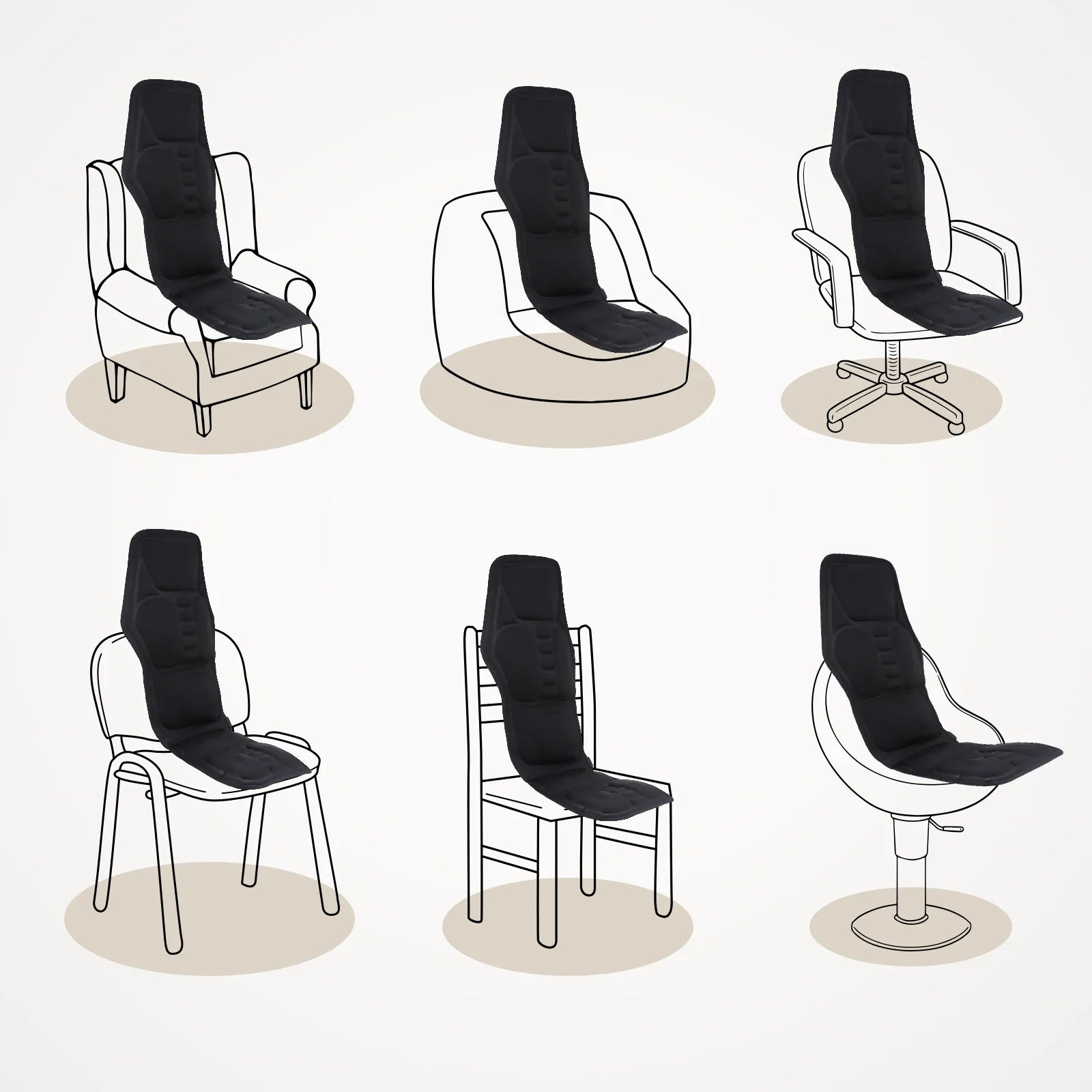Electric Back Massager Chair Pad with Heating & Vibration